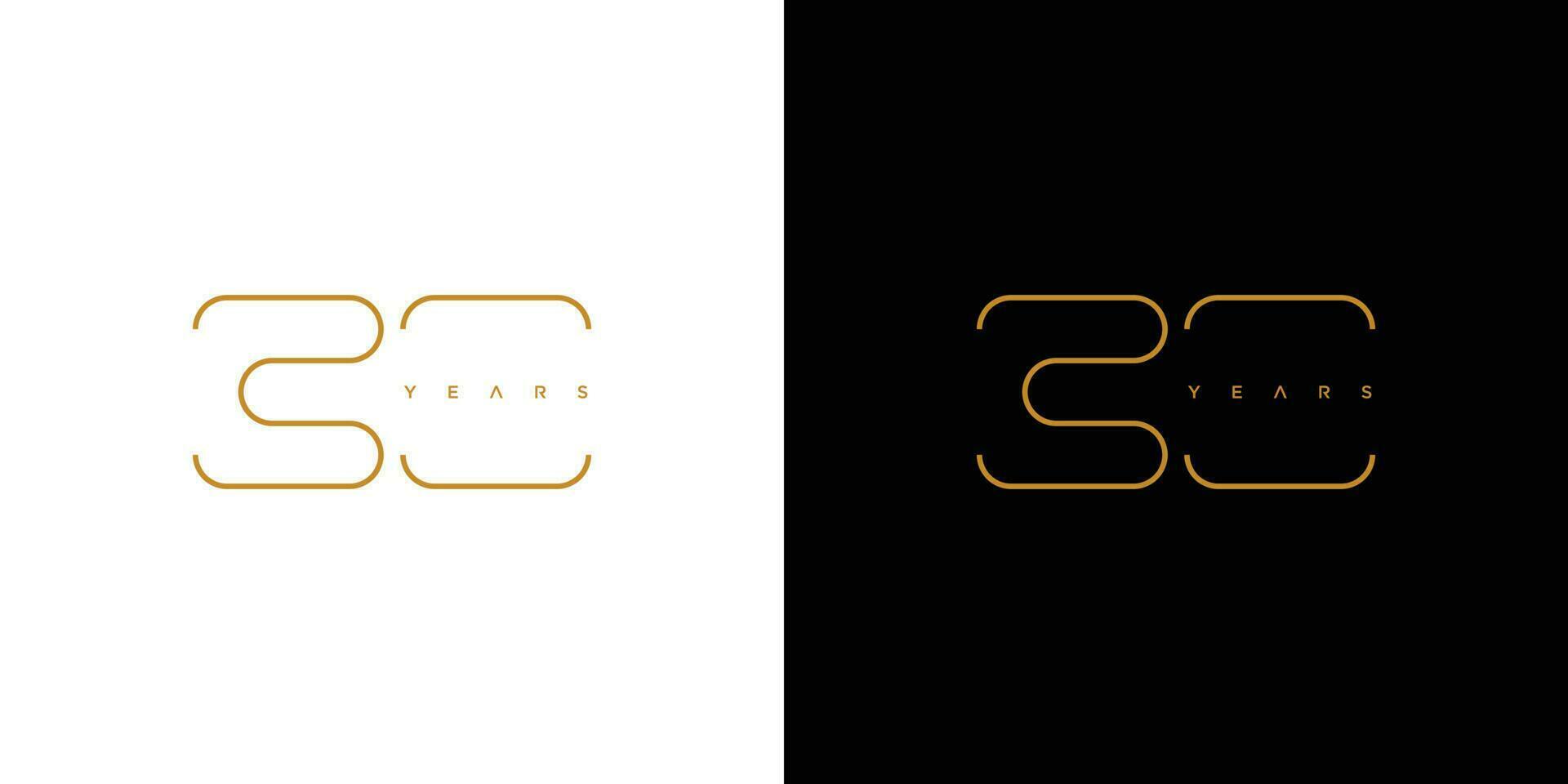 modern und elegant Nummer 30 Logo Design vektor