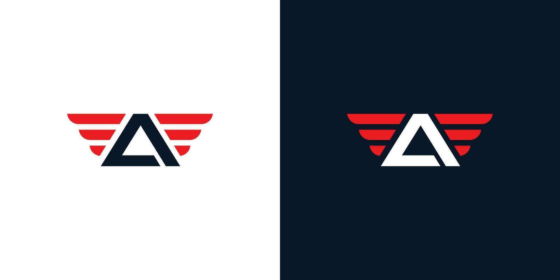 en unik och modern brev första vinge logotyp design 2 vektor