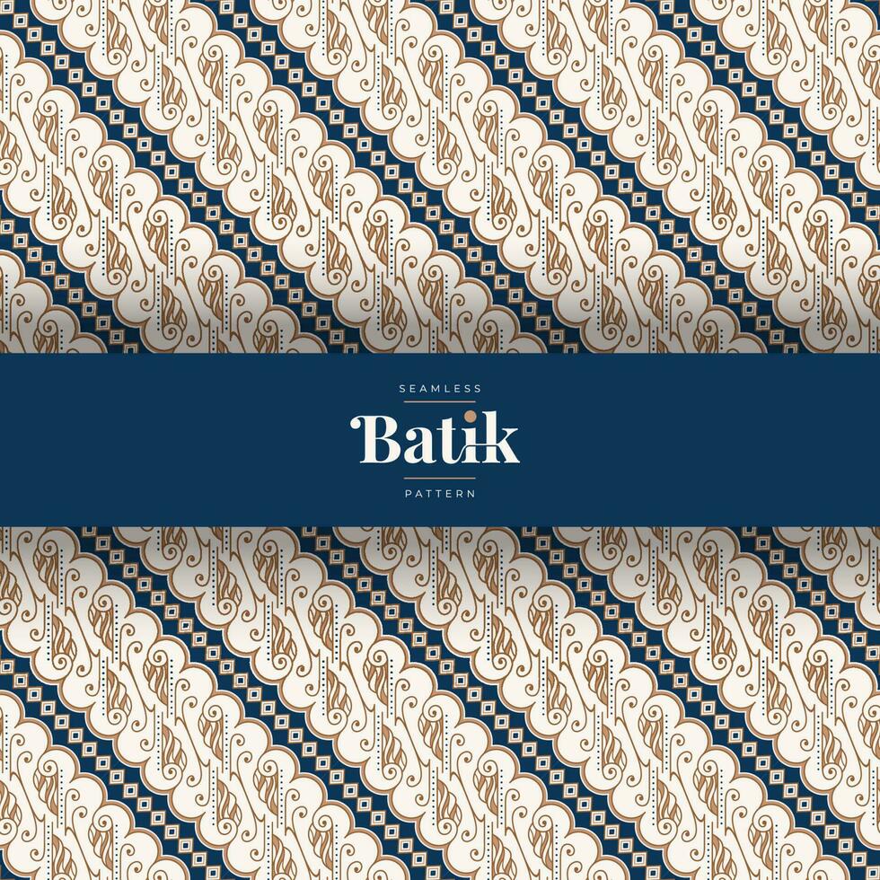 hand dragen traditionell batik sömlös mönster vektor