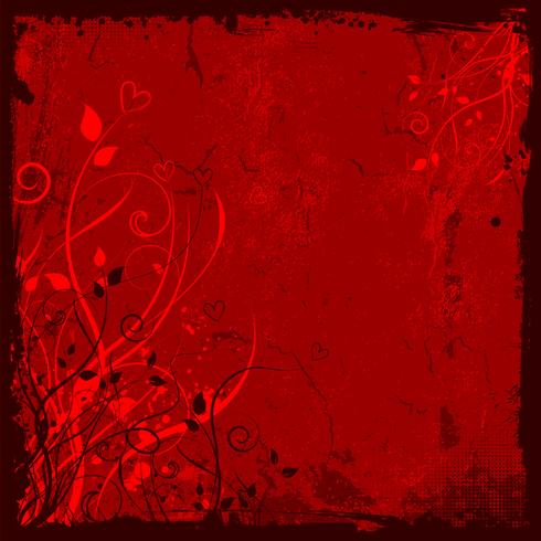 Grunge floral Valentines Hintergrund vektor