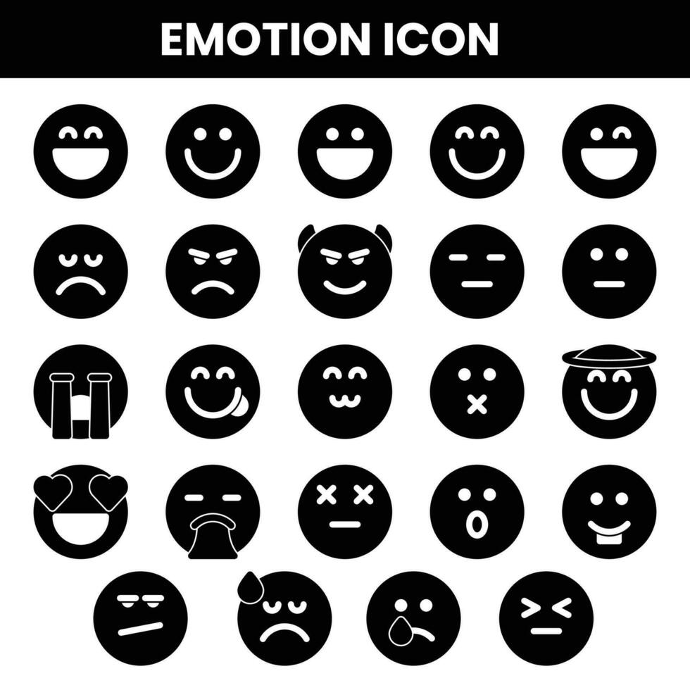 Emoticon Glyphe Stil vektor