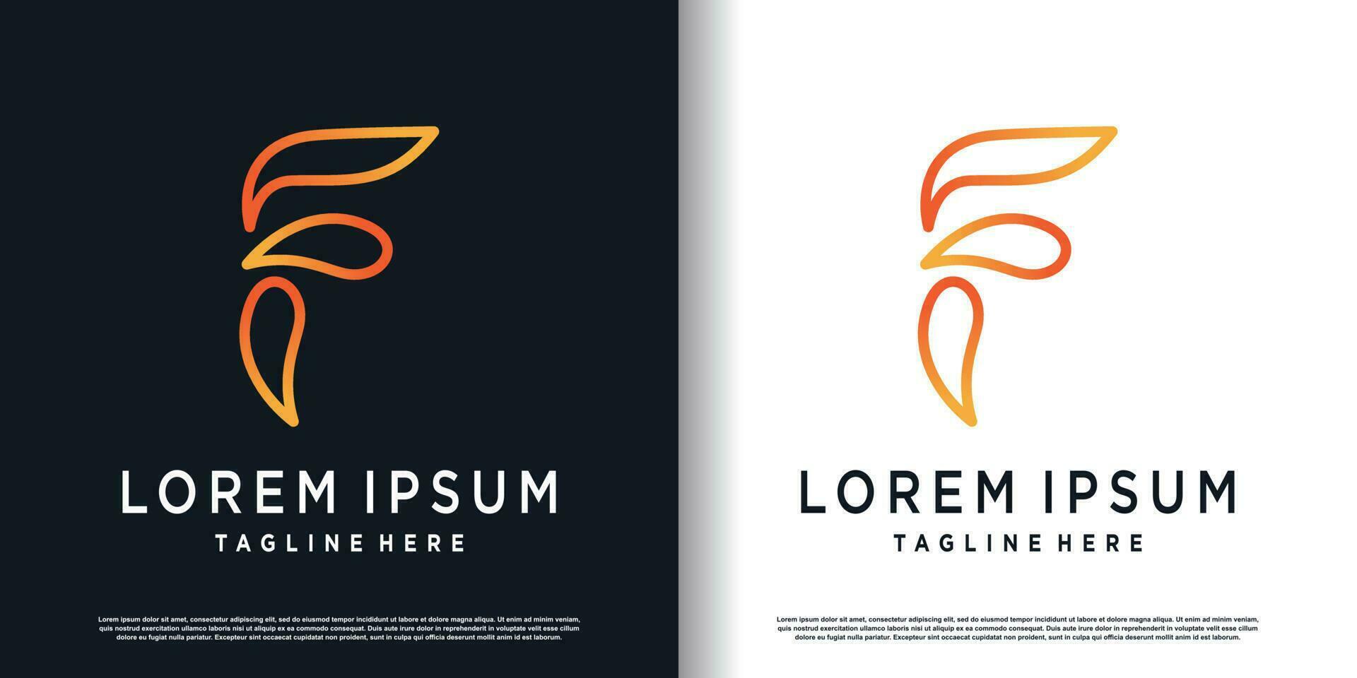 första f logotyp design med kreativ begrepp premie vektor