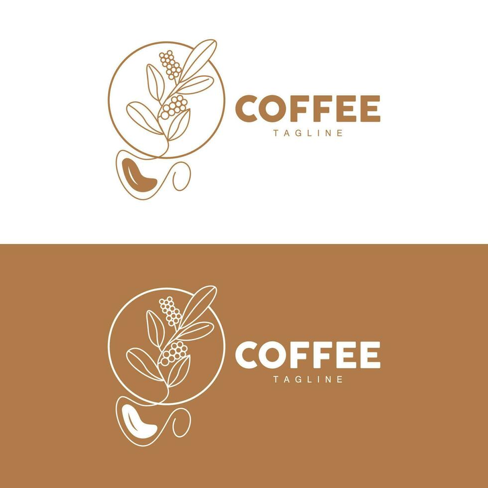 Kaffee Logo, Kaffee Baum Design, Cafe trinken Vektor, Symbol Marke Illustration Symbol vektor