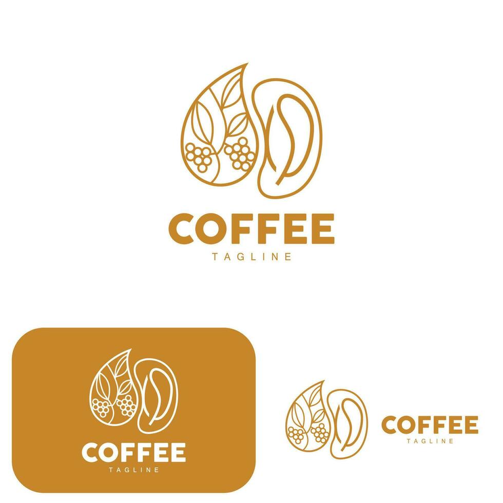 kaffe logotyp, kaffe träd design, Kafé dryck vektor, ikon varumärke illustration symbol vektor