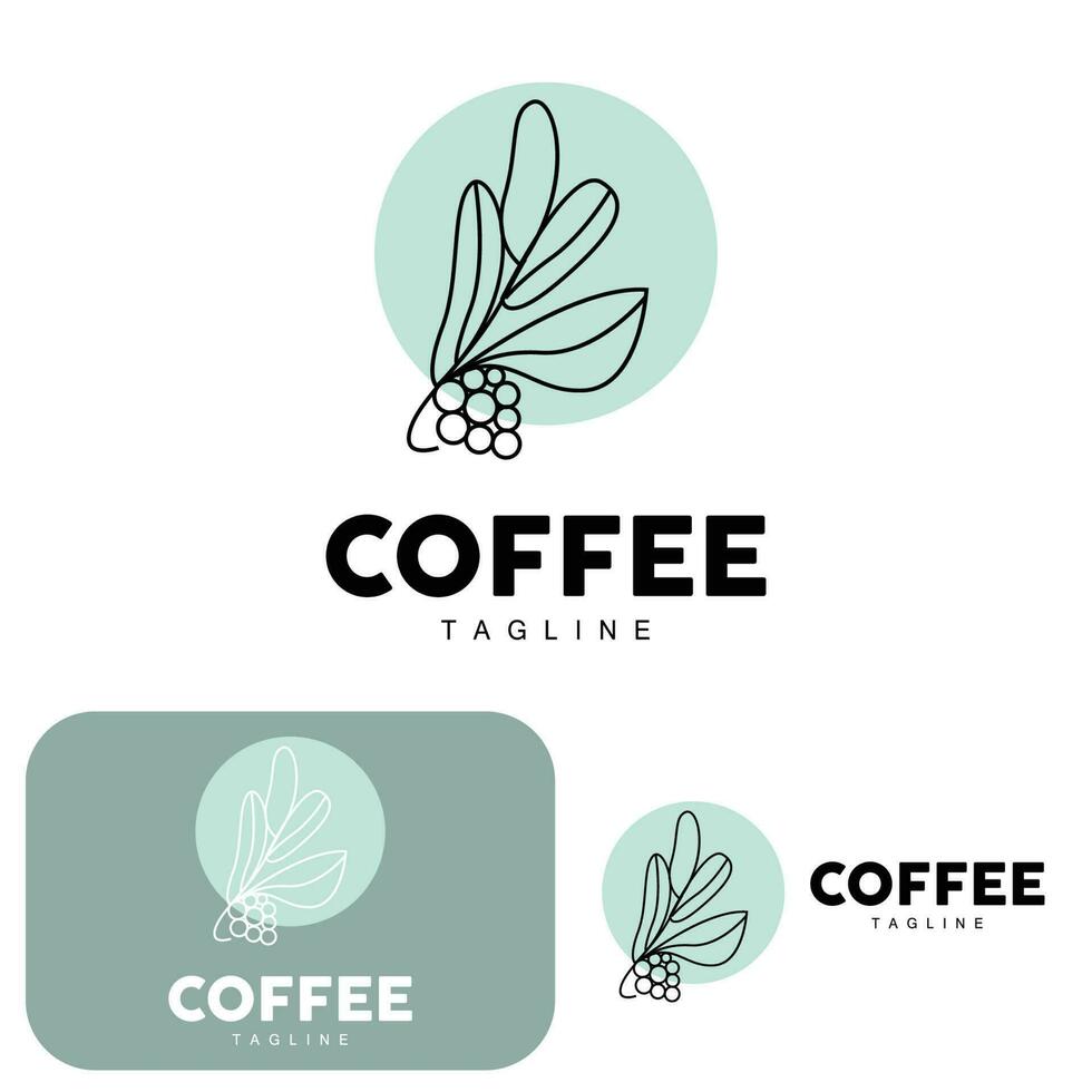 Kaffee Logo, Kaffee Baum Design, Cafe trinken Vektor, Symbol Marke Illustration Symbol vektor