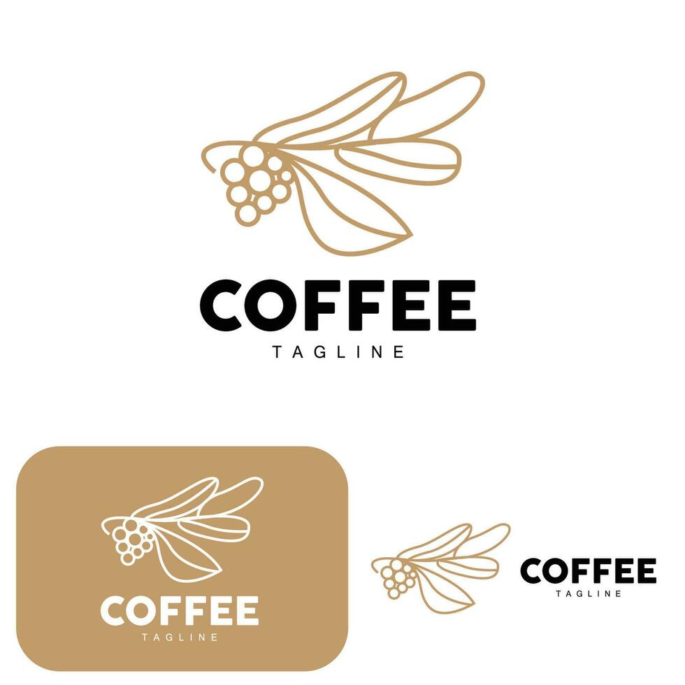 Kaffee Logo, Kaffee Baum Design, Cafe trinken Vektor, Symbol Marke Illustration Symbol vektor