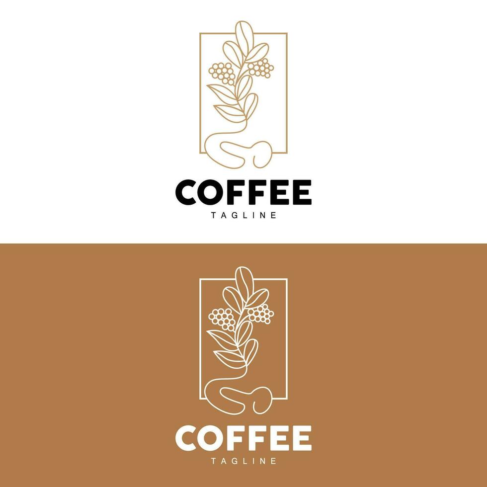 Kaffee Logo, Kaffee Baum Design, Cafe trinken Vektor, Symbol Marke Illustration Symbol vektor