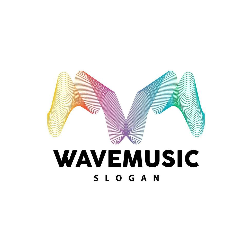 Musik- Welle Logo, einfach elegant Gradient Linie Design, Musik- Equalizer Vektor, Symbol Vorlage Symbol vektor