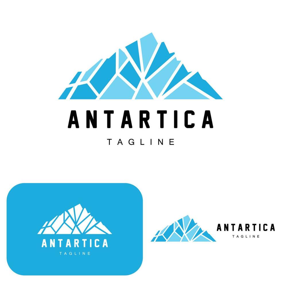 Berg Logo, Antarktis Eisberg Logo Design, Natur Landschaft Vektor, Produkt Marke Illustration Symbol vektor