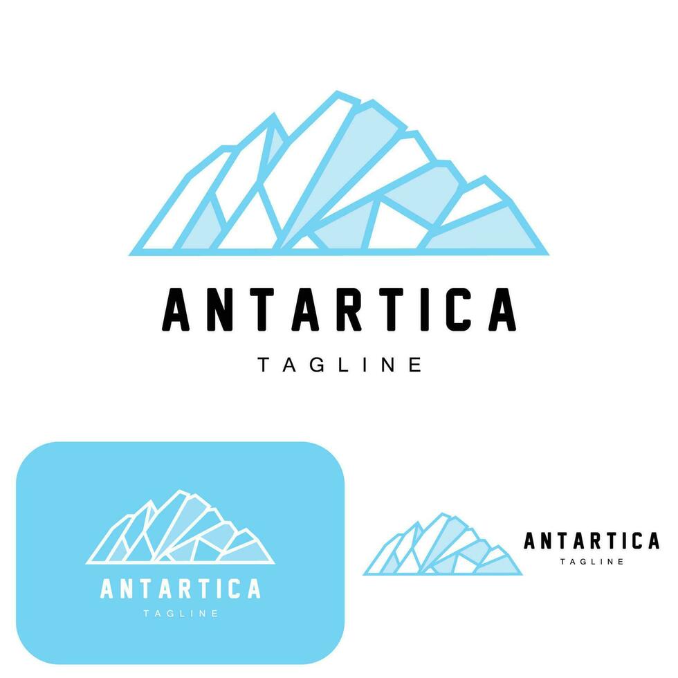 Berg Logo, Antarktis Eisberg Logo Design, Natur Landschaft Vektor, Produkt Marke Illustration Symbol vektor