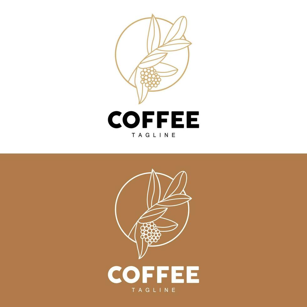 Kaffee Logo, Kaffee Baum Design, Cafe trinken Vektor, Symbol Marke Illustration Symbol vektor