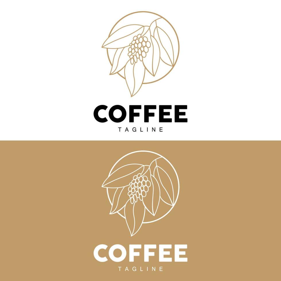 Kaffee Logo, Kaffee Baum Design, Cafe trinken Vektor, Symbol Marke Illustration Symbol vektor