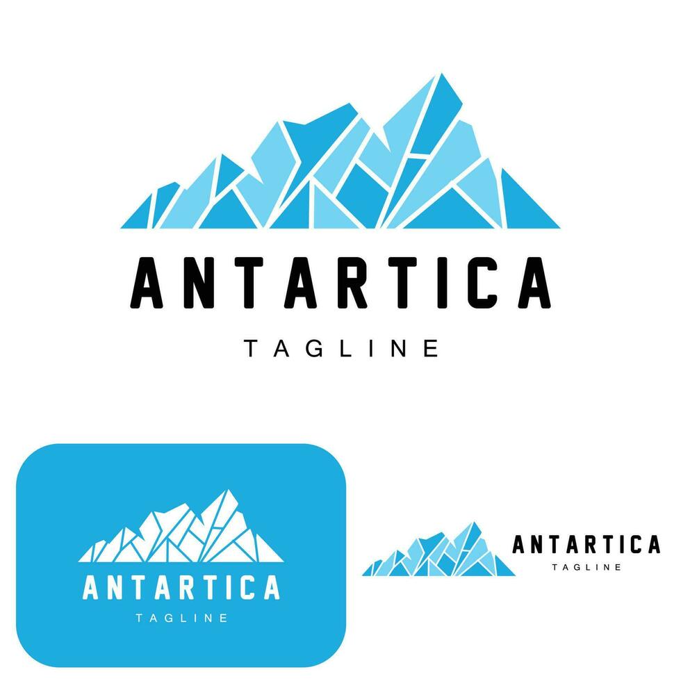 Berg Logo, Antarktis Eisberg Logo Design, Natur Landschaft Vektor, Produkt Marke Illustration Symbol vektor