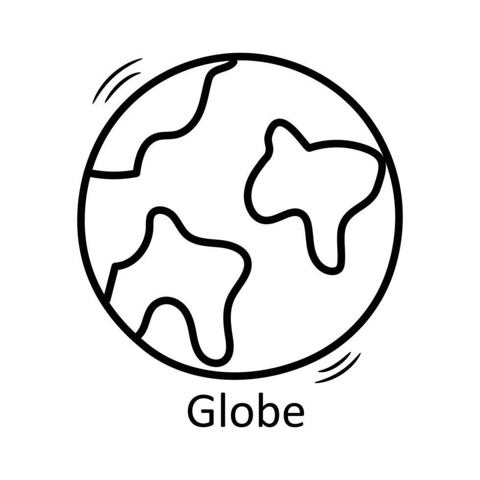 Globus Vektor Gliederung Symbol Design Illustration. Reise Symbol auf Weiß Hintergrund eps 10 Datei