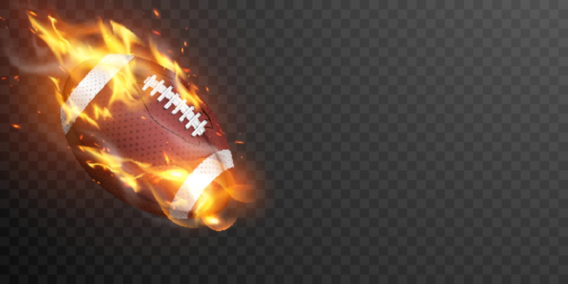 American College High School Junior gestreiften Fußball isoliert Feuer heißen Hintergrund vektor