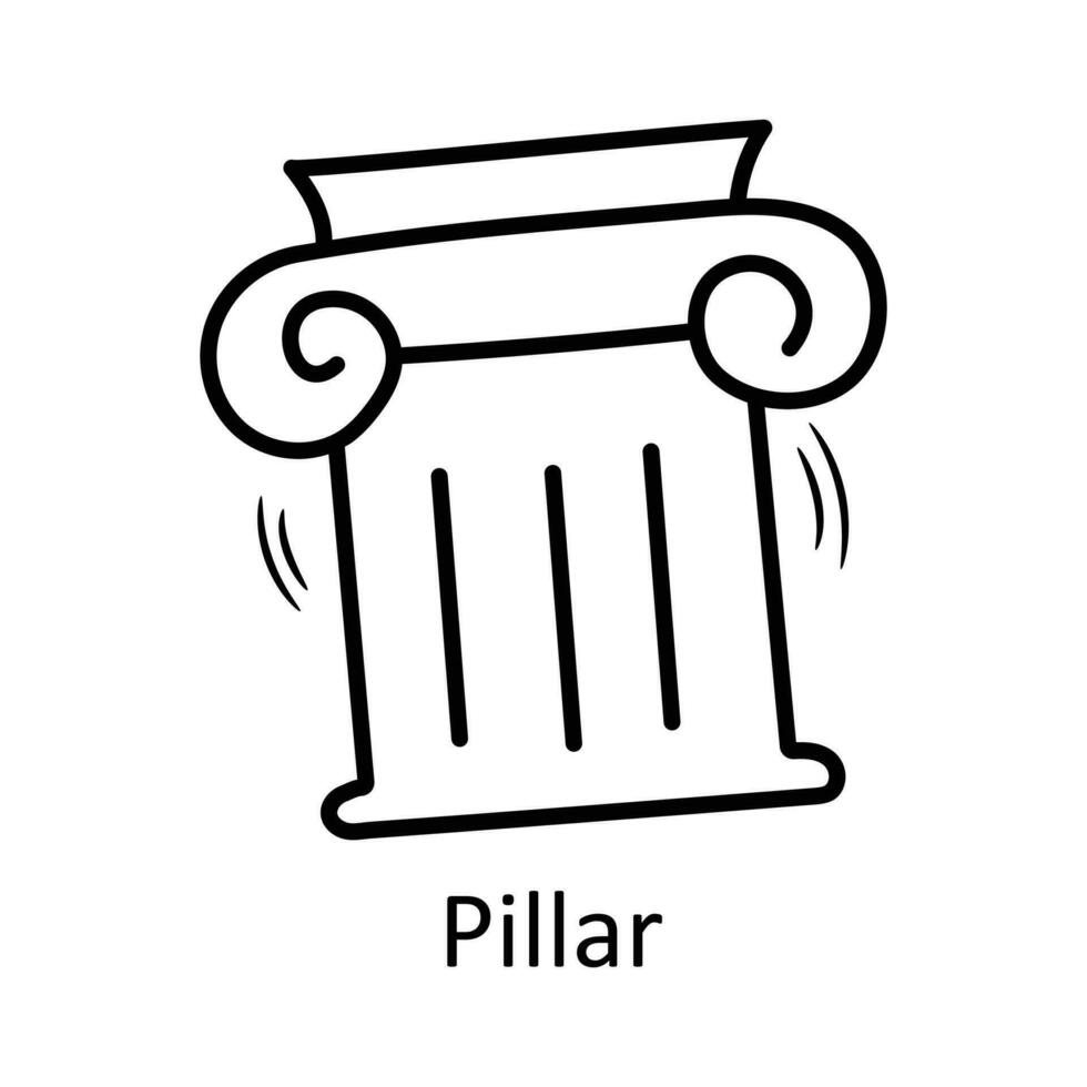 pelare vektor översikt ikon design illustration. resa symbol på vit bakgrund eps 10 fil