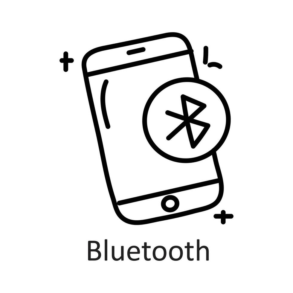 Bluetooth Vektor Gliederung Symbol Design Illustration. Kommunikation Symbol auf Weiß Hintergrund eps 10 Datei