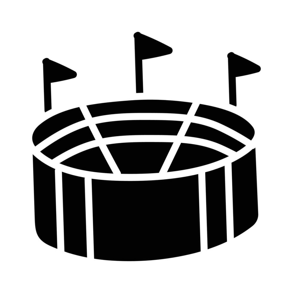 Stadion Vektor solide Symbol Design Illustration. olympisch Symbol auf Weiß Hintergrund eps 10 Datei