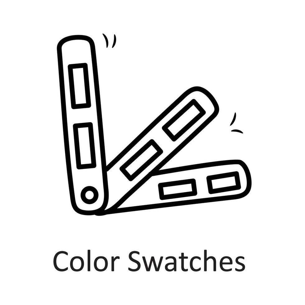 Färg färgrutor vektor översikt ikon design illustration. brevpapper symbol på vit bakgrund eps 10 fil