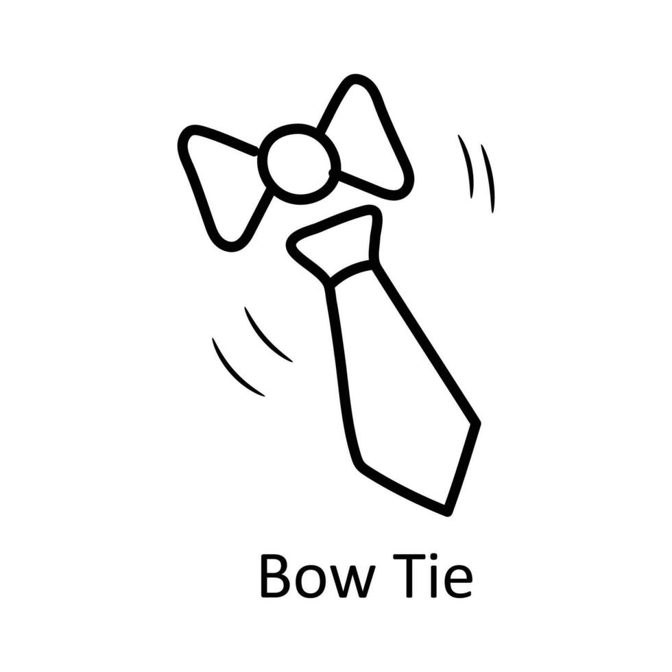 Bogen Krawatte Vektor Gliederung Symbol Design Illustration. Spielzeuge Symbol auf Weiß Hintergrund eps 10 Datei