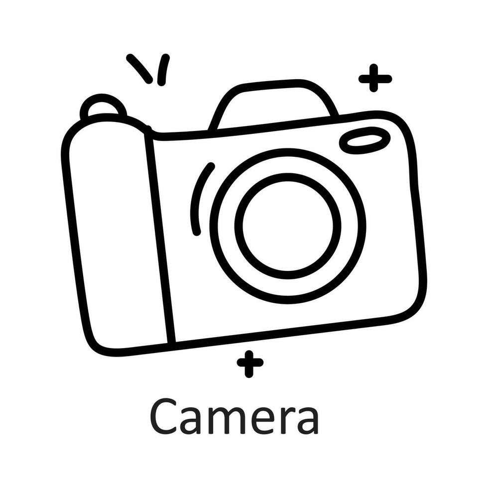 kamera vektor översikt ikon design illustration. kommunikation symbol på vit bakgrund eps 10 fil