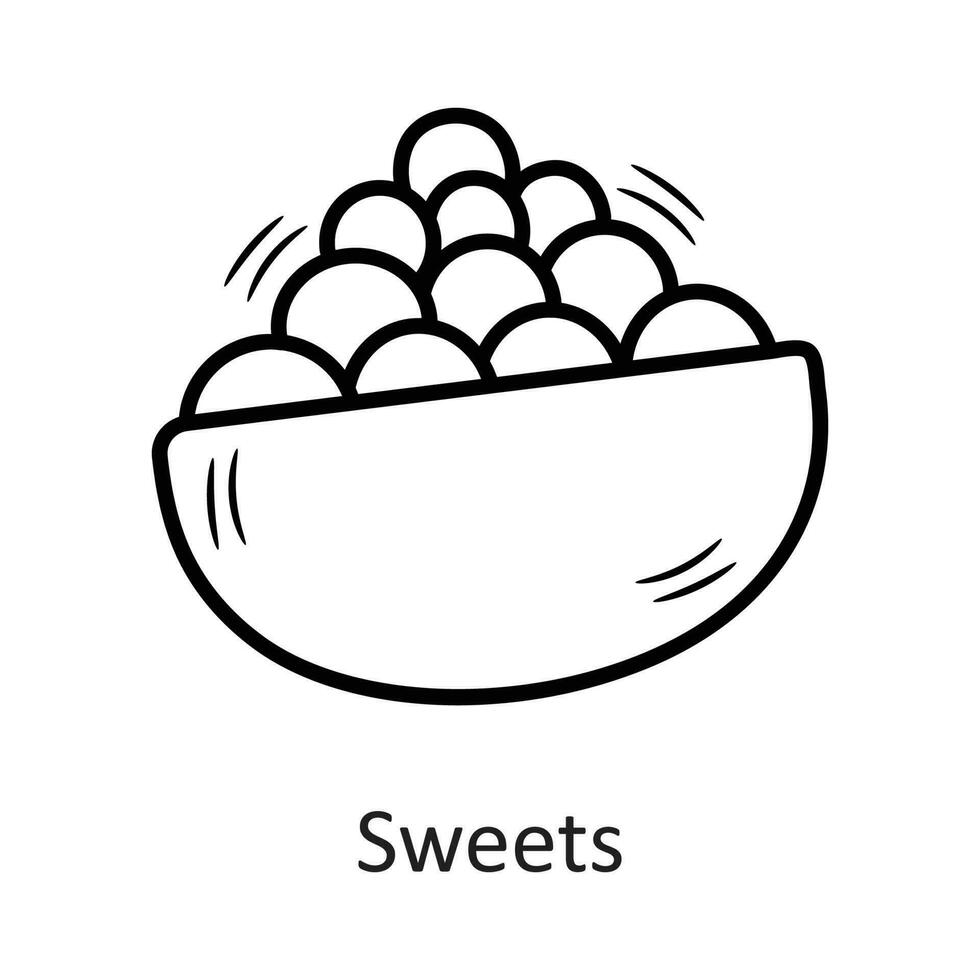 Süßigkeiten Vektor Gliederung Symbol Design Illustration. Neu Jahr Symbol auf Weiß Hintergrund eps 10 Datei