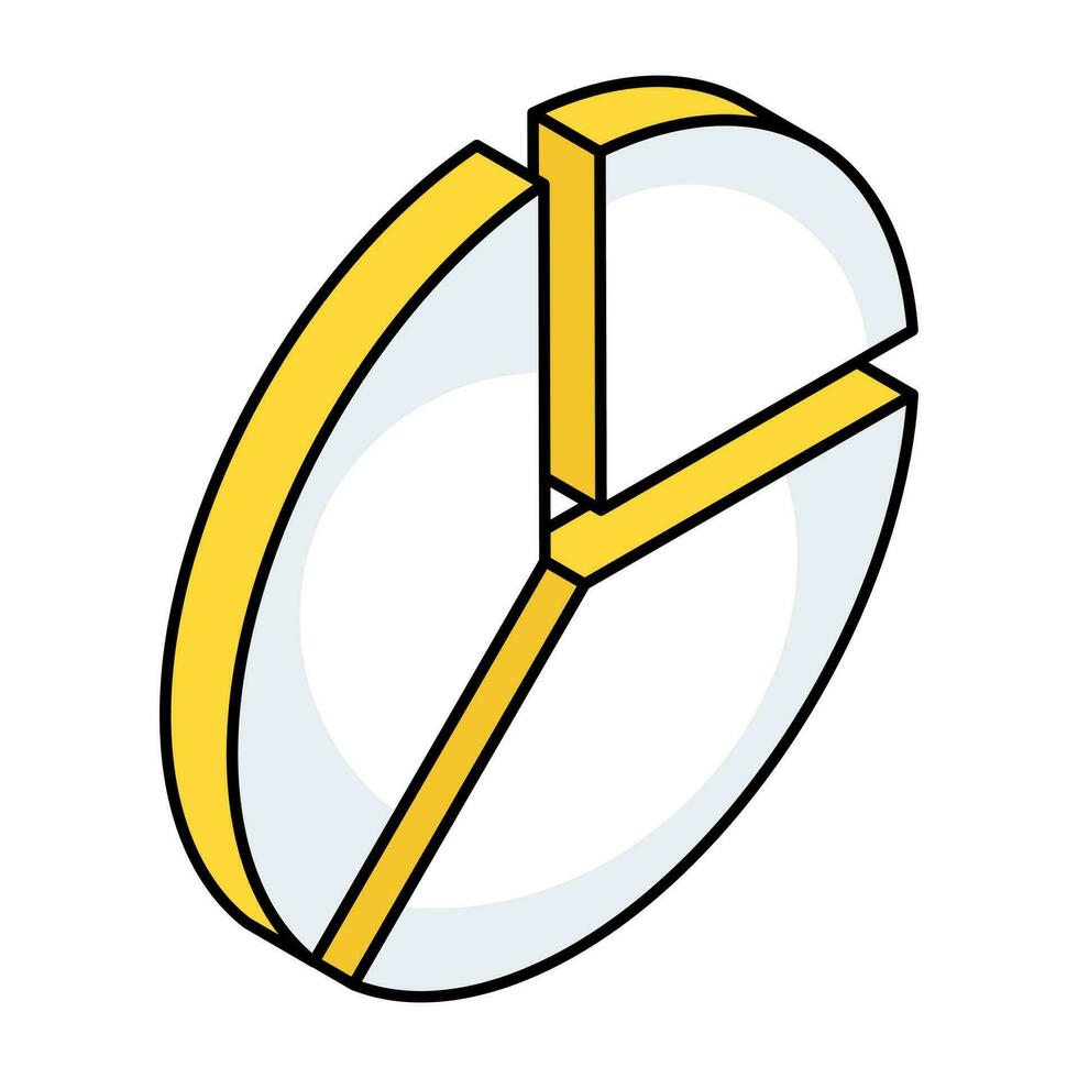 ein editierbar Design Symbol von Kuchen Diagramm vektor