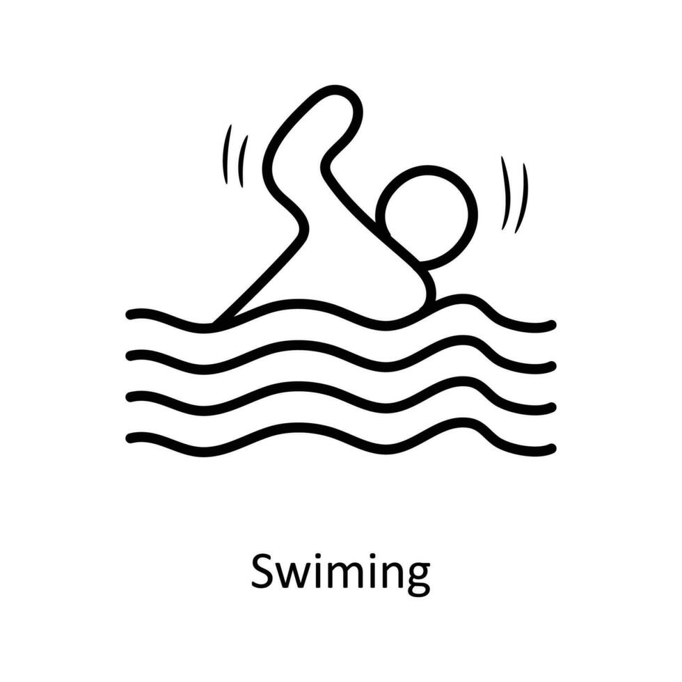 simning vektor översikt ikon design illustration. olympic symbol på vit bakgrund eps 10 fil