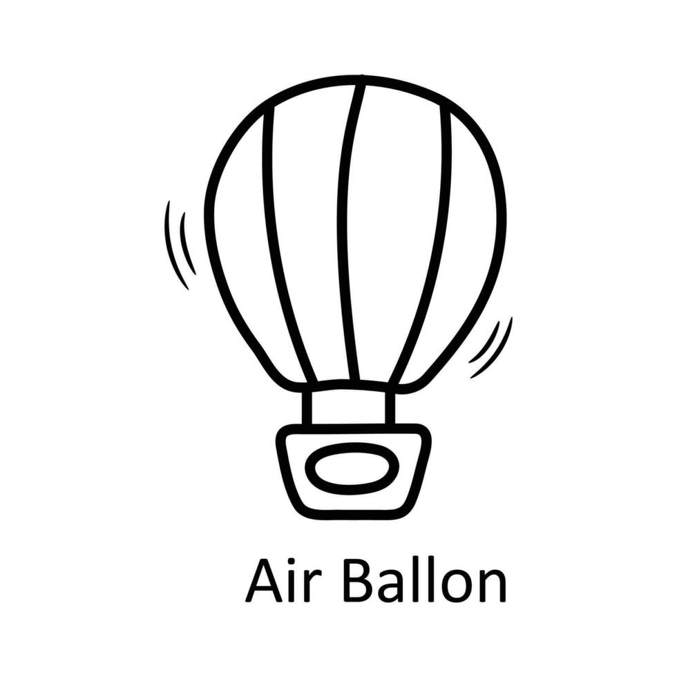 luft ballong vektor översikt ikon design illustration. resa symbol på vit bakgrund eps 10 fil