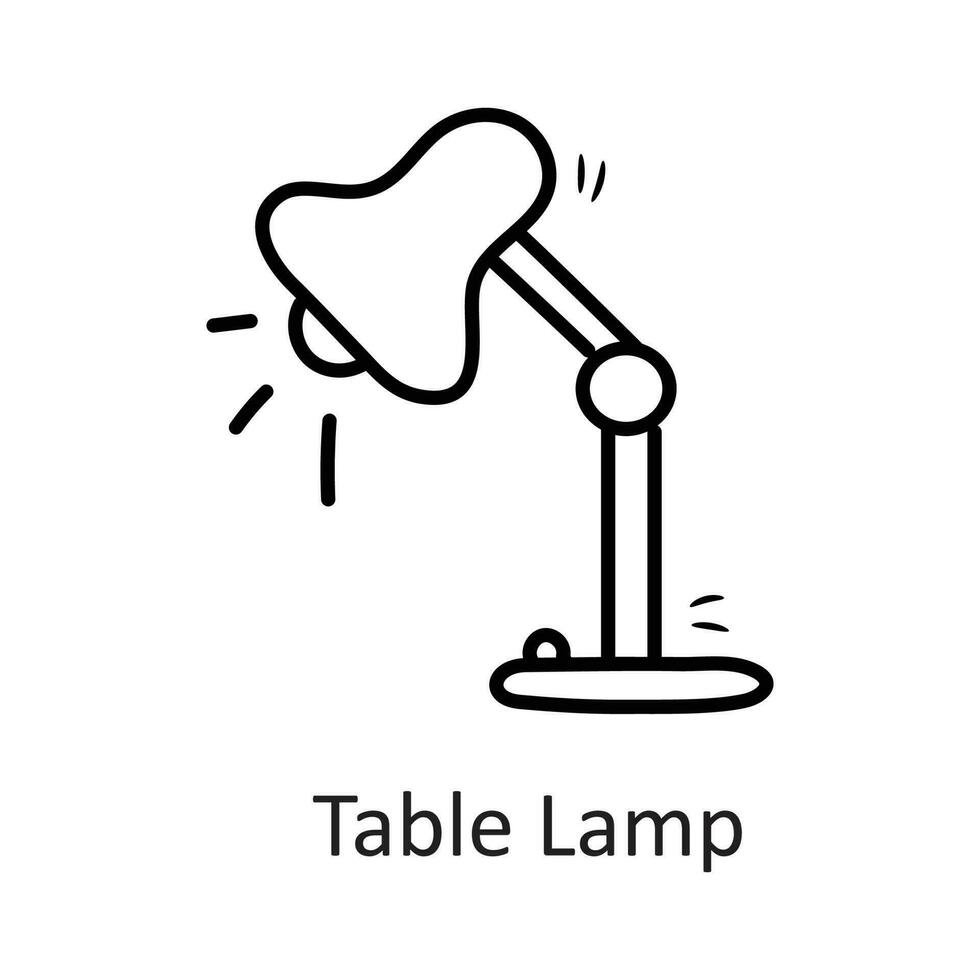 tabell lampa vektor översikt ikon design illustration. hushåll symbol på vit bakgrund eps 10 fil