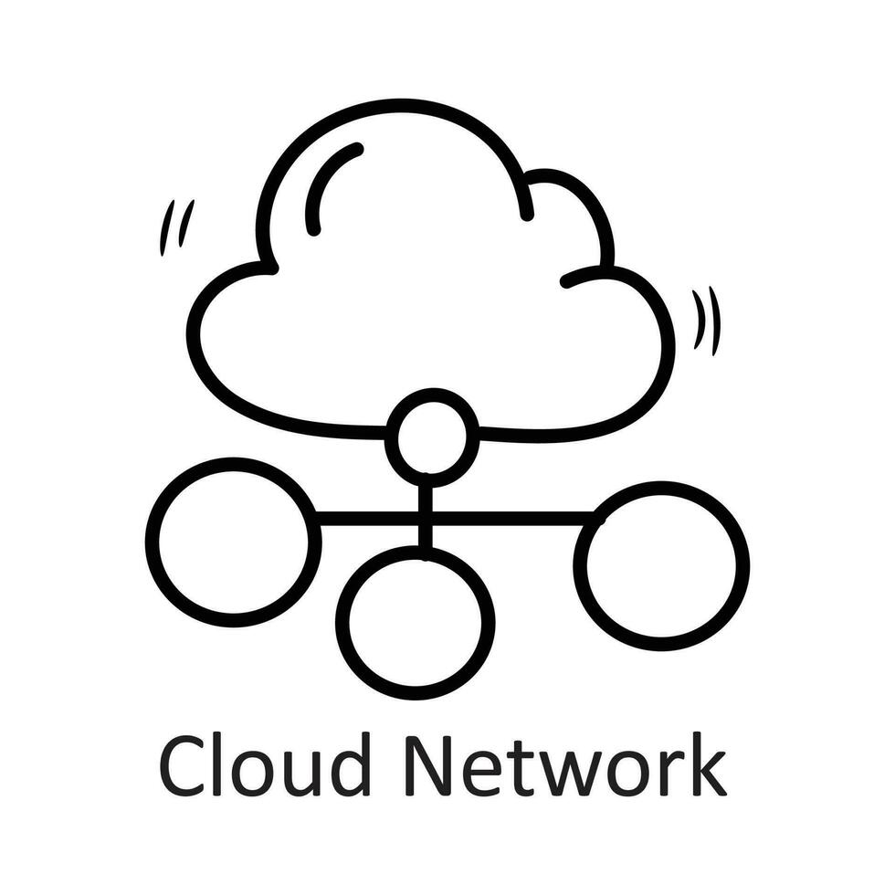 moln nätverk vektor översikt ikon design illustration. säkerhet symbol på vit bakgrund eps 10 fil