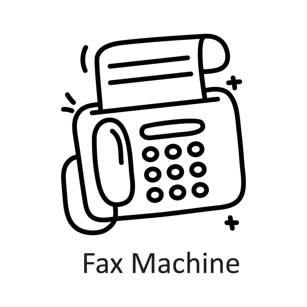 Fax Maschine Vektor Gliederung Symbol Design Illustration. Kommunikation Symbol auf Weiß Hintergrund eps 10 Datei