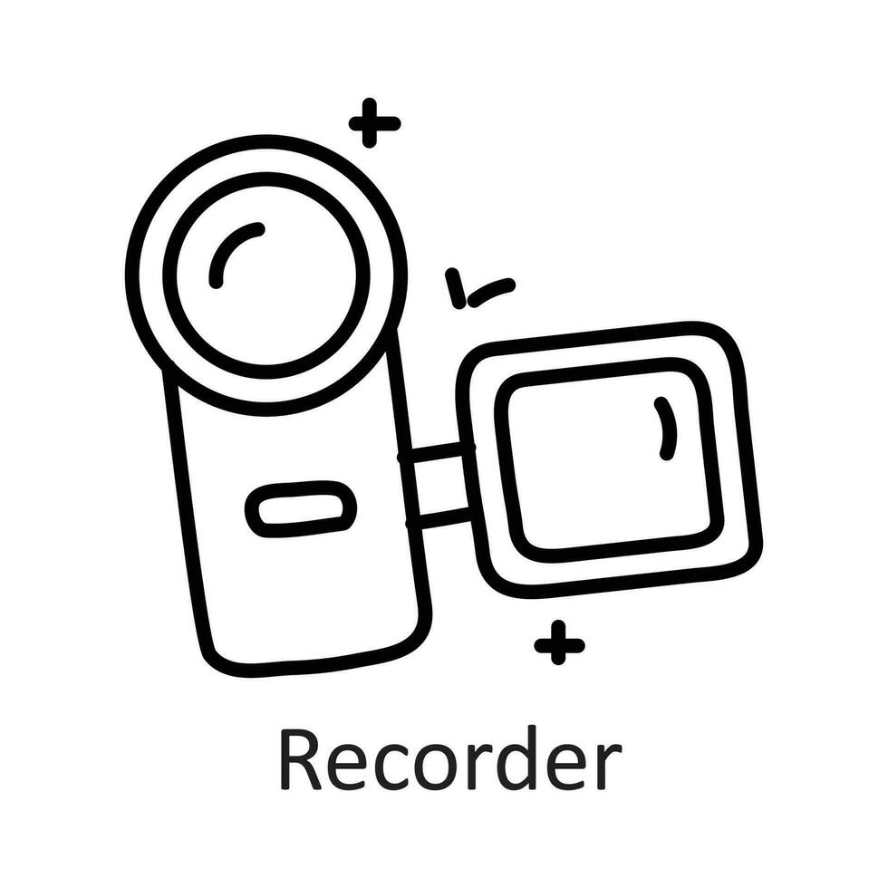 inspelare vektor översikt ikon design illustration. kommunikation symbol på vit bakgrund eps 10 fil