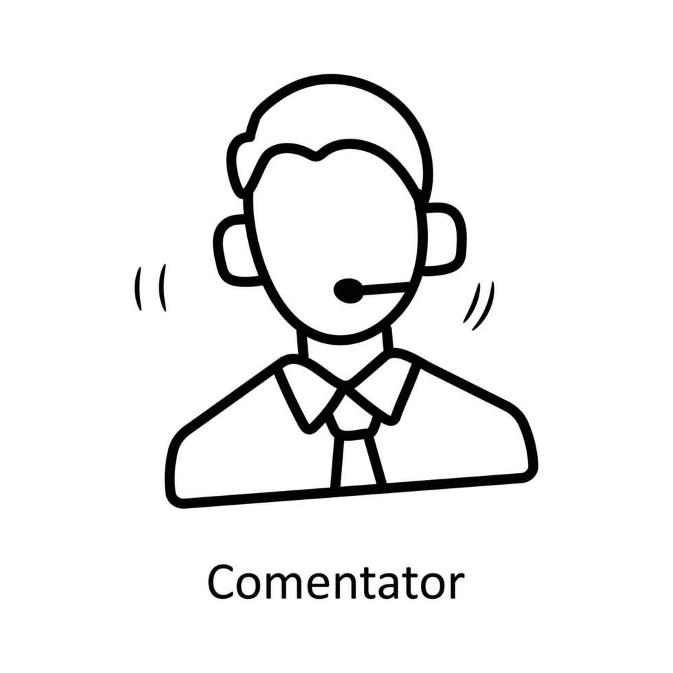 Kommentator Vektor Gliederung Symbol Design Illustration. olympisch Symbol auf Weiß Hintergrund eps 10 Datei