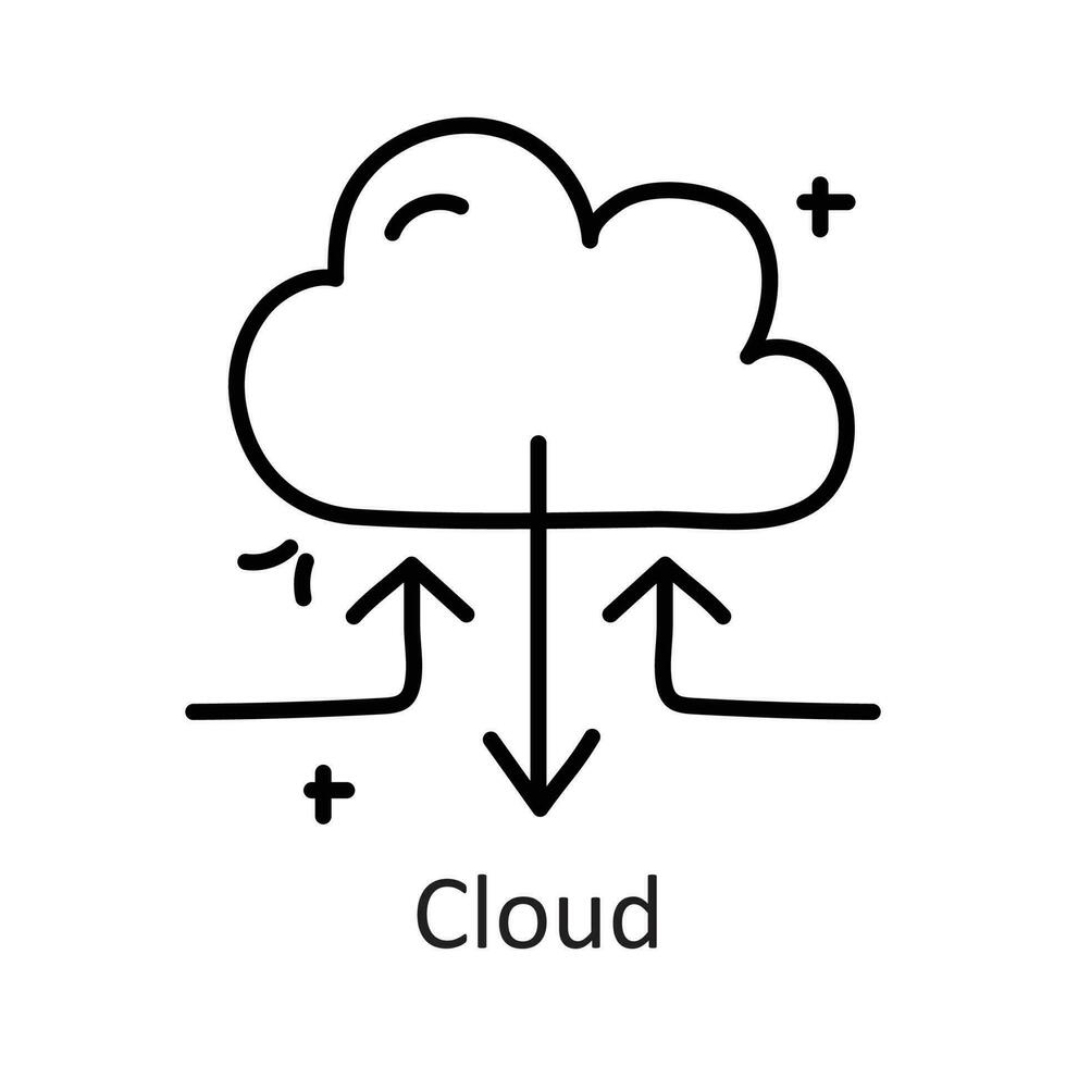 moln vektor översikt ikon design illustration. kommunikation symbol på vit bakgrund eps 10 fil