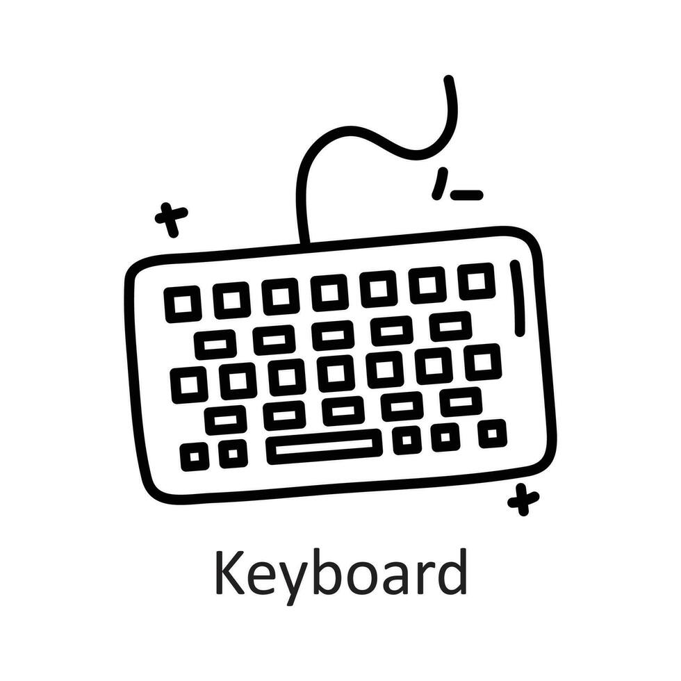 Tastatur Vektor Gliederung Symbol Design Illustration. Kommunikation Symbol auf Weiß Hintergrund eps 10 Datei