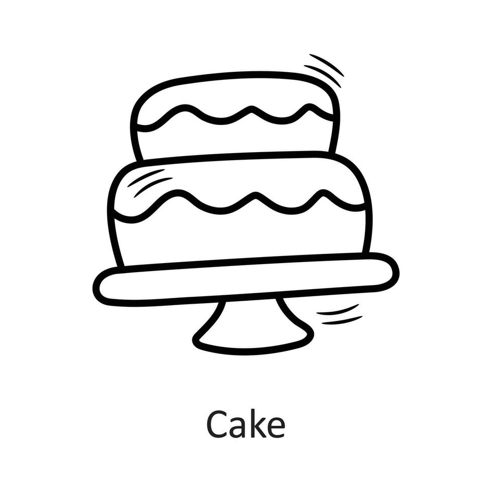 Kuchen Vektor Gliederung Symbol Design Illustration. Neu Jahr Symbol auf Weiß Hintergrund eps 10 Datei