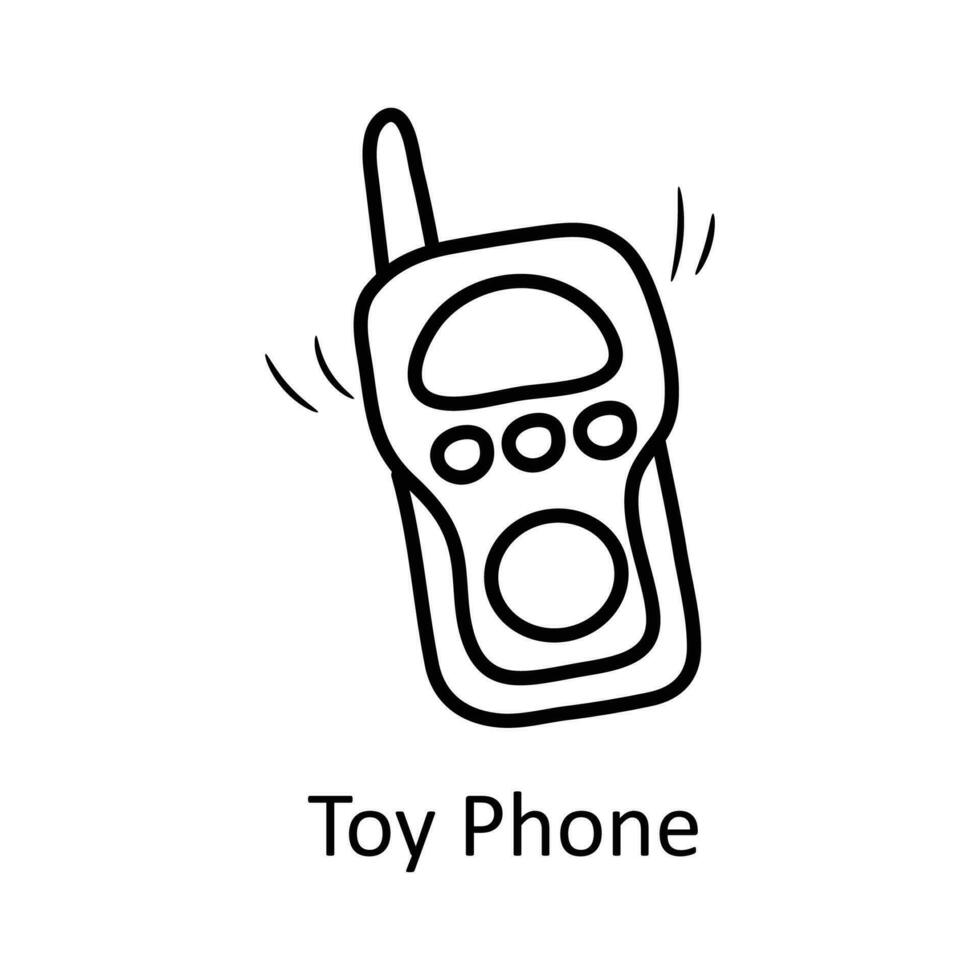 Spielzeug Telefon Vektor Gliederung Symbol Design Illustration. Spielzeuge Symbol auf Weiß Hintergrund eps 10 Datei