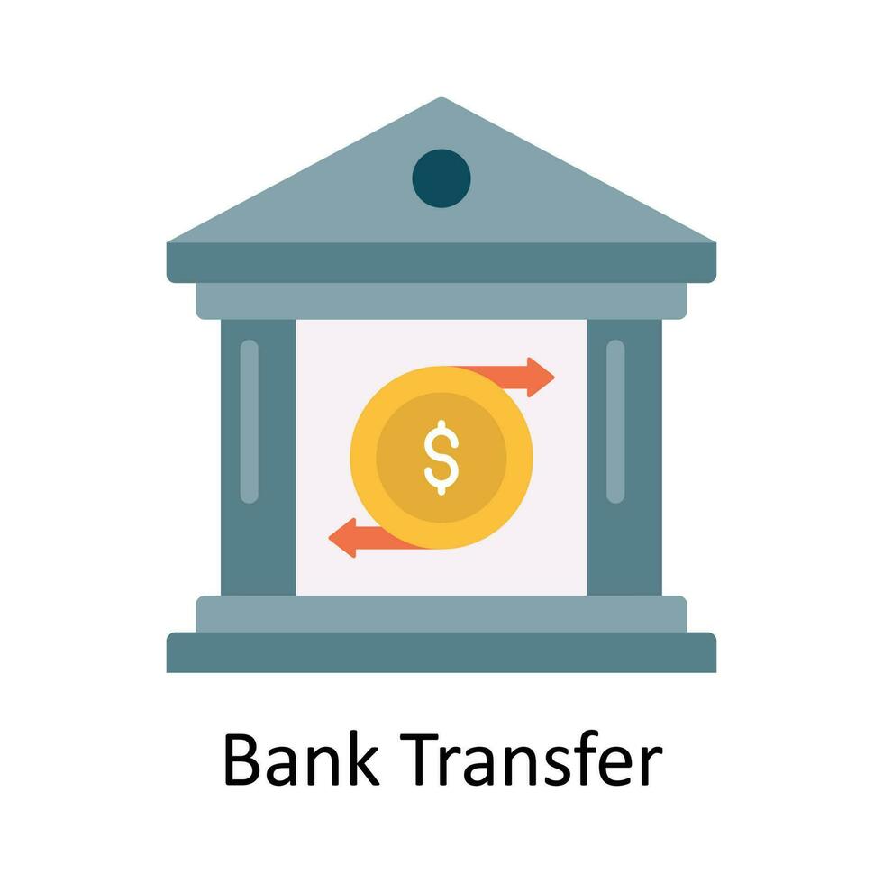 Bank Transfer Vektor eben Symbol Design Illustration. Finanzen Symbol auf Weiß Hintergrund eps 10 Datei