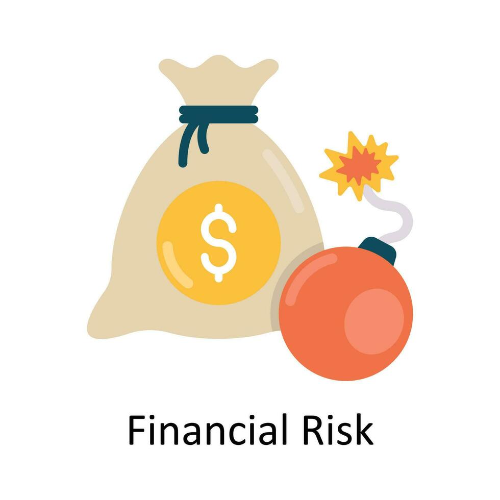 finansiell risk vektor platt ikon design illustration. finansiera symbol på vit bakgrund eps 10 fil