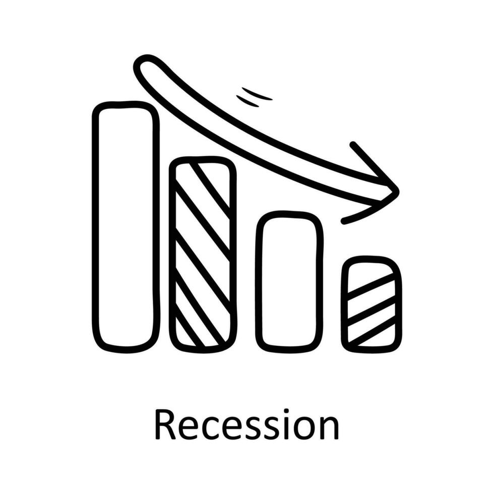 lågkonjunktur vektor översikt ikon design illustration. företag symbol på vit bakgrund eps 10 fil