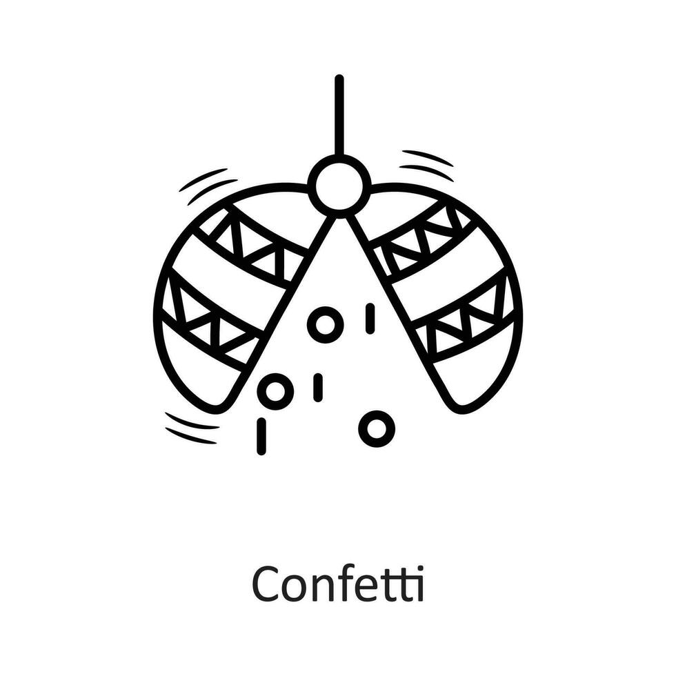 Konfetti Vektor Gliederung Symbol Design Illustration. Neu Jahr Symbol auf Weiß Hintergrund eps 10 Datei