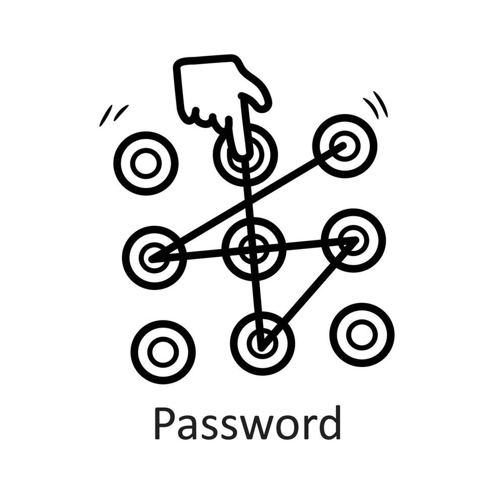 Passwort Vektor Gliederung Symbol Design Illustration. Sicherheit Symbol auf Weiß Hintergrund eps 10 Datei