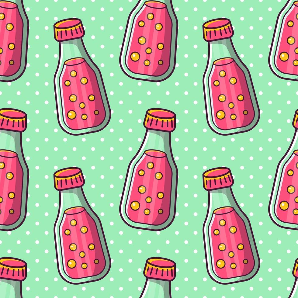 flaska juice sömlösa mönster illustration vektor