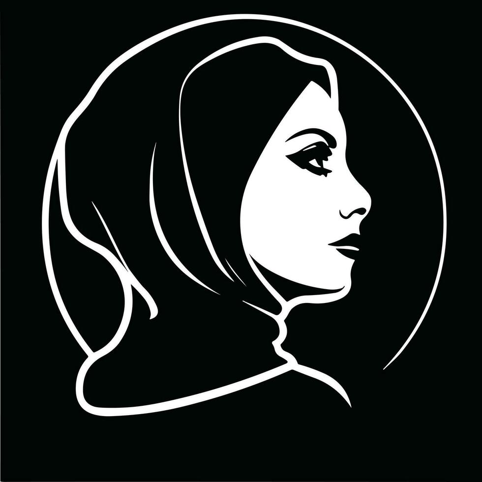 minimalistisk muslim kvinna silhuett vektor