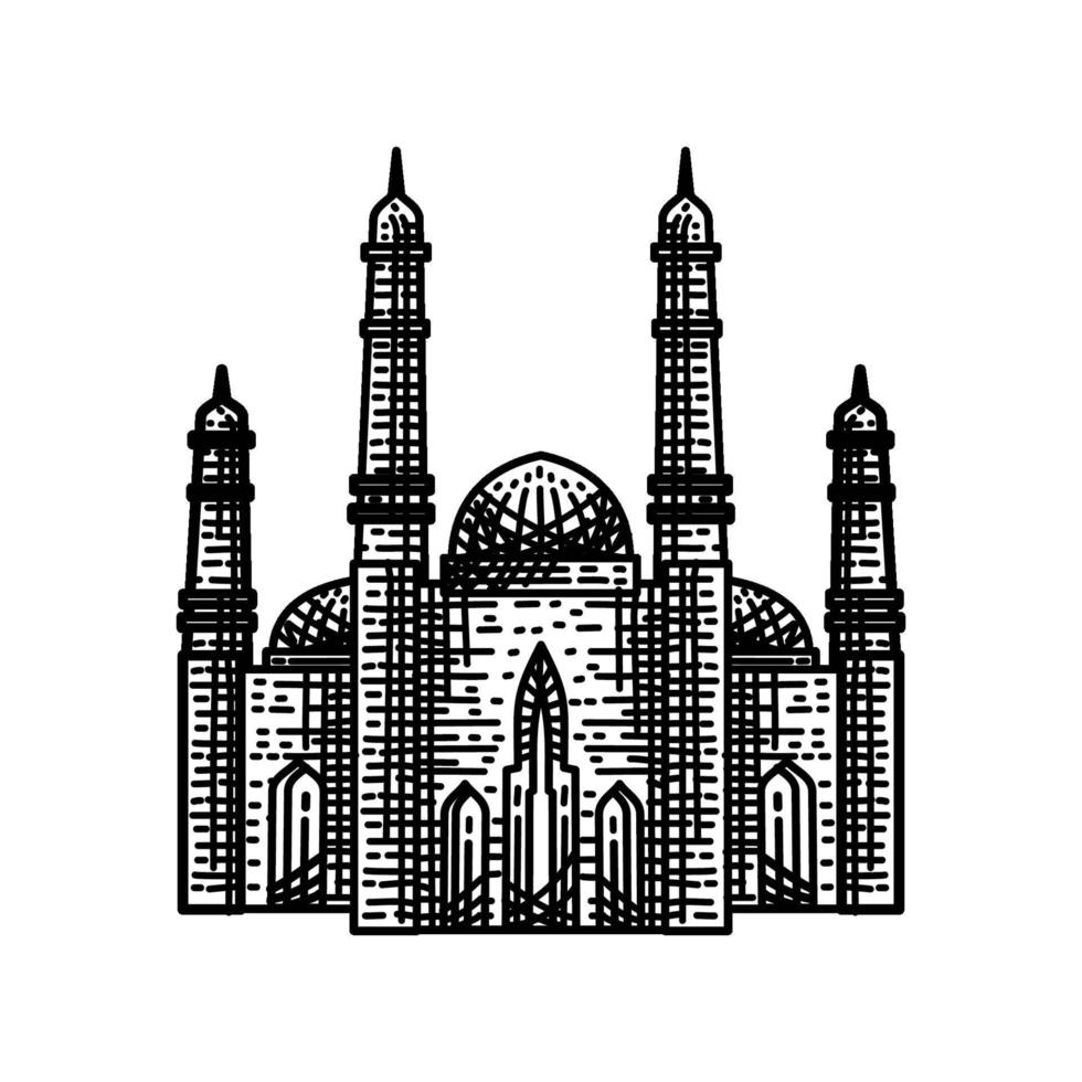 Moschee Linie Symbol Illustration Design-Vorlage vektor