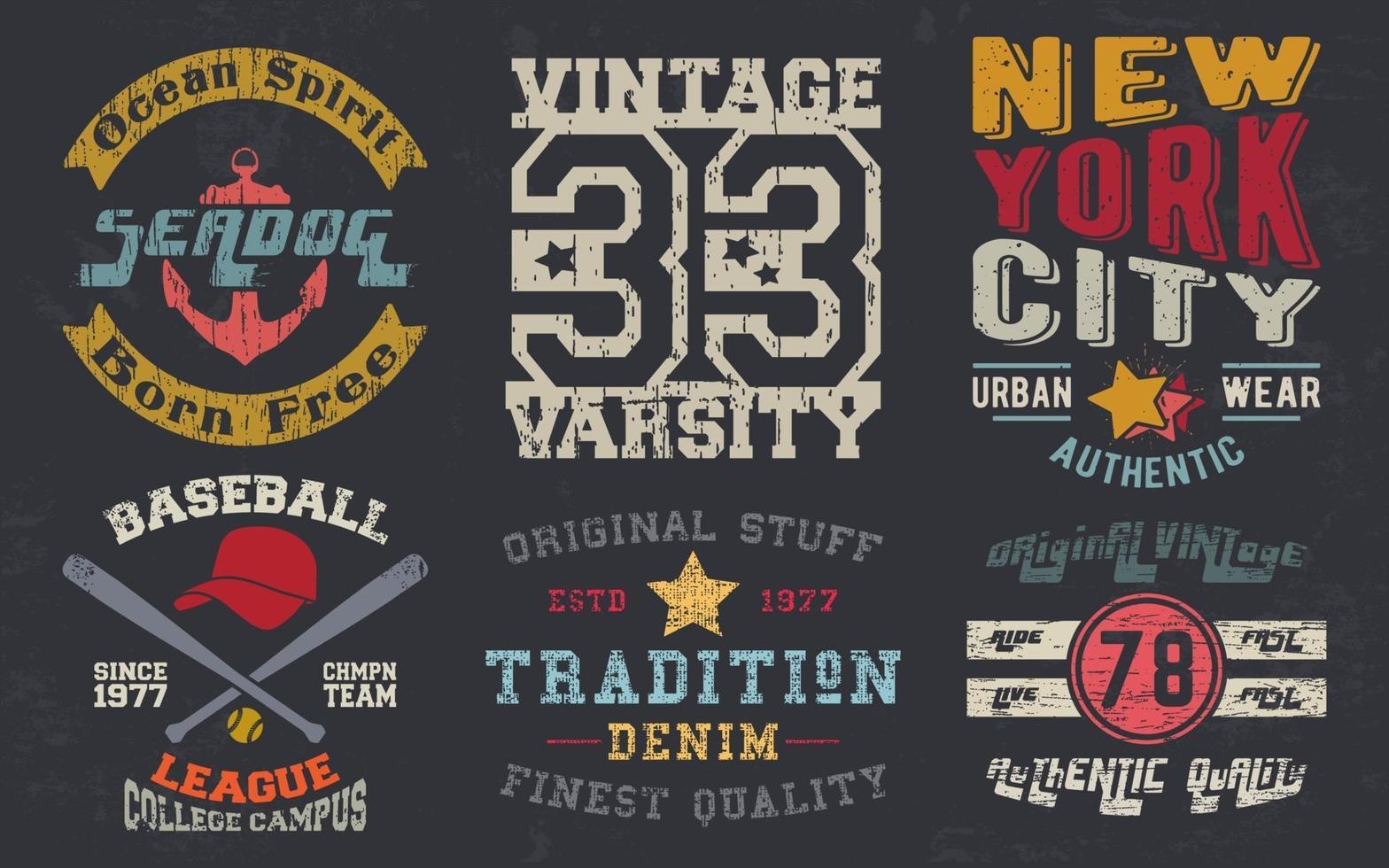 vintage design tryck för t-shirt stämpel, tee applikation, mode typografi, badge, etikett kläder, jeans och fritidskläder. vektor illustration