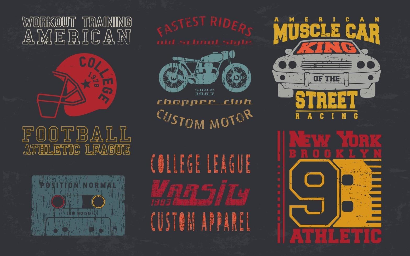 vintage design tryck för t-shirt stämpel, tee applikation, mode typografi, badge, etikett kläder, jeans och fritidskläder. vektor illustration