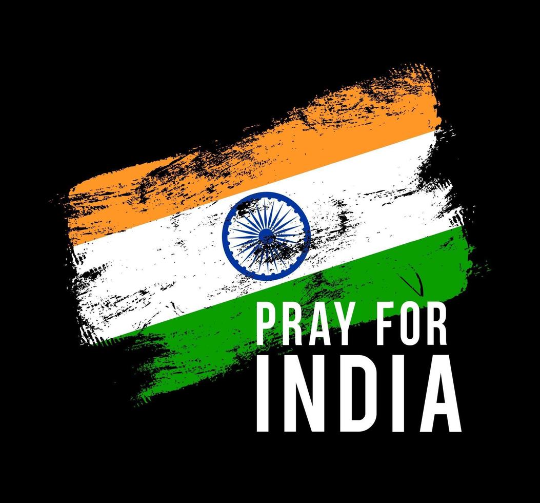 be för Indien. Indien flagga med text be för Indien vektor illustration coronavirus covid 2019 koncept