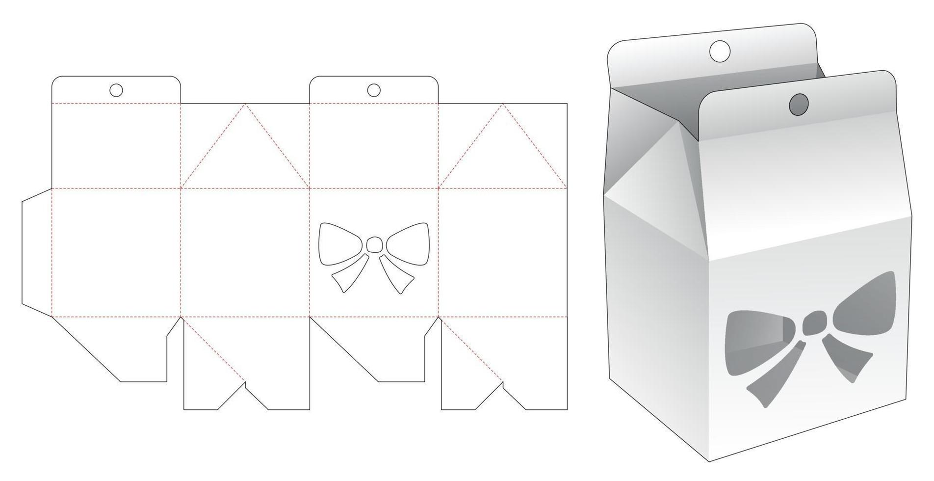 hängende Box mit Bogenschablone gestanzte Schablone vektor